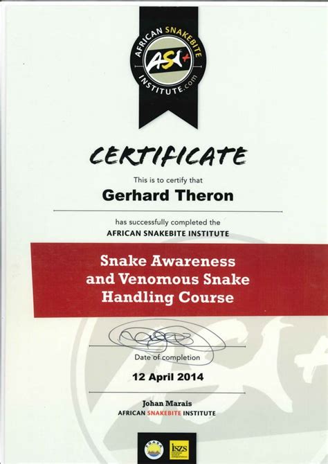 African Snake Bite Institute Snake Handling Awareness Pdf