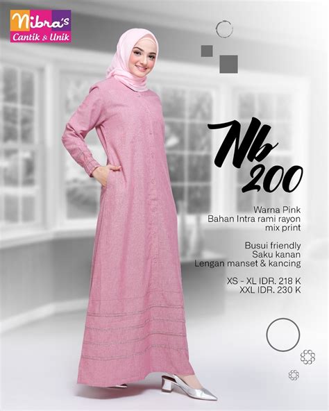 Koleksi Gamis Nibras Intra Rami Rayon Terbaru Nb