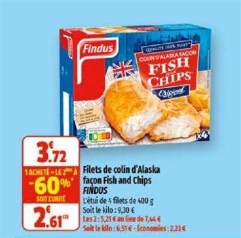 Promo Filets de colin d alaska façon fish and chips FINDUS chez