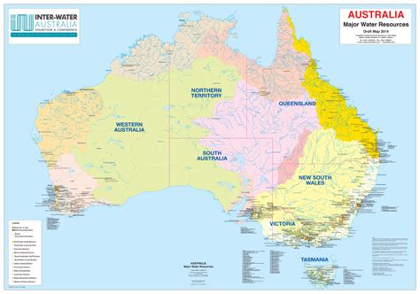 Australia - Major Water Resources - La Tene Maps