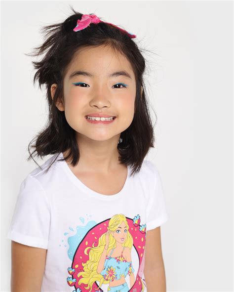 Riachuelo Camiseta Infantil Barbie Summer El Stico De Cabelo Branco