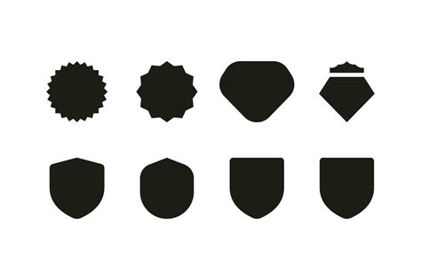 set of silhouette shape of badge, label, emblem. element badge template ...