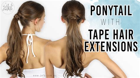 Ponytail With Tape Hair Extensions Application And Styling Zala Hair