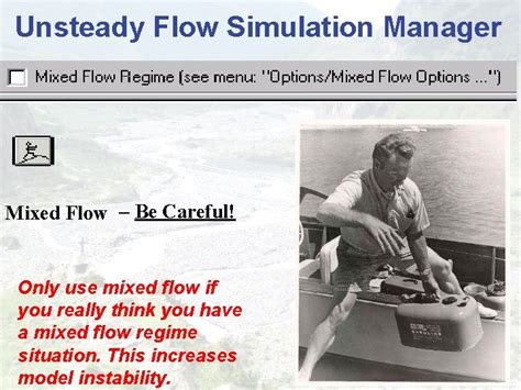 HECRAS Unsteady Flow Boundary Conditions Simulation and Post