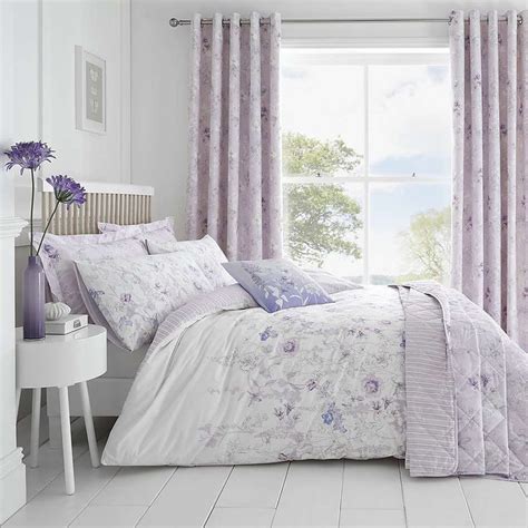 Iris Mauve 100 Cotton Reversible Duvet Cover And Pillowcase Set