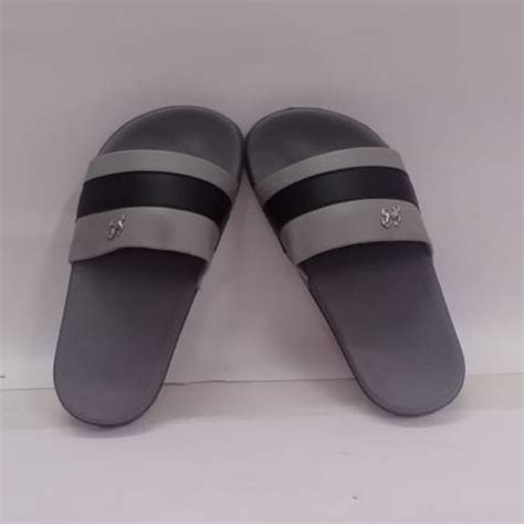 Black And Grey Men Rubber Striped Flip Flop Slipper At Rs 200pair In