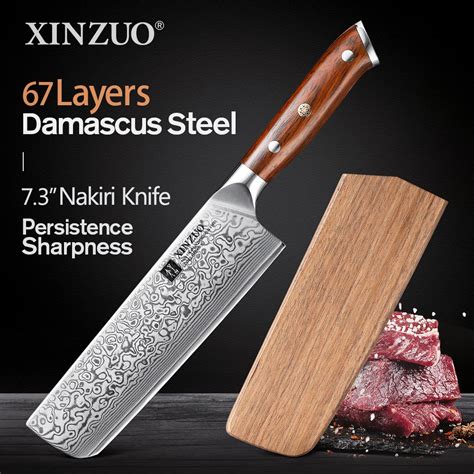 Xinzuo Inches Nakiri Knife Japanese Steel Damascus Steel Kitchen