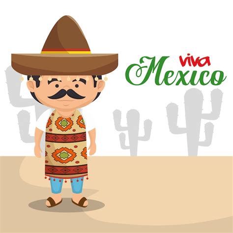 Premium Vector Viva Mexico Poster Celebration Vector Illustration Design