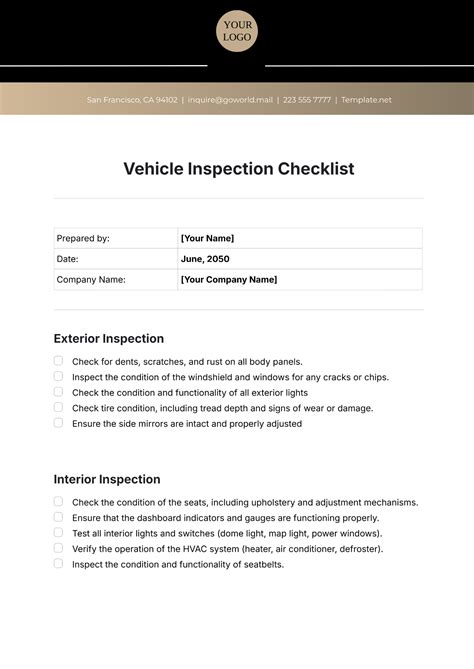 Free Bus Inspection Checklist Template To Edit Online