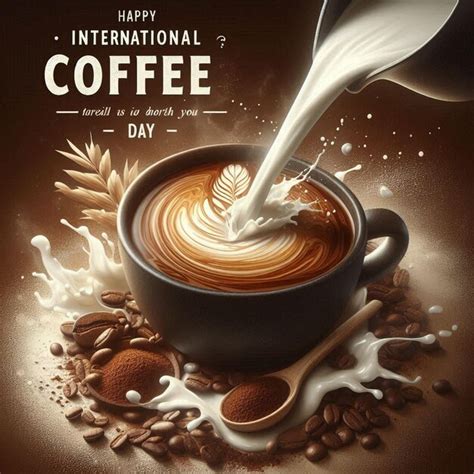 Realistic International Day Of Coffee Illustration Premium AI