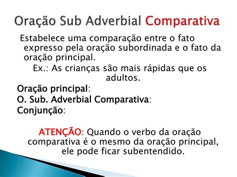 PPT Orações subordinadas adverbiais PowerPoint Presentation free