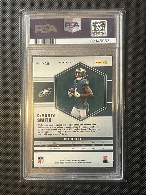 2021 Panini Mosaic NFL Debut Mosaic Prizm 246 Devonta Smith RC For