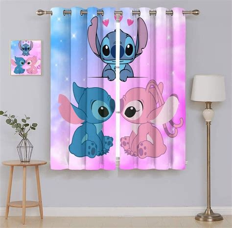 Cartoon Lilo & Stitch Blackout Curtains Cute Kawaii Stitch Print ...