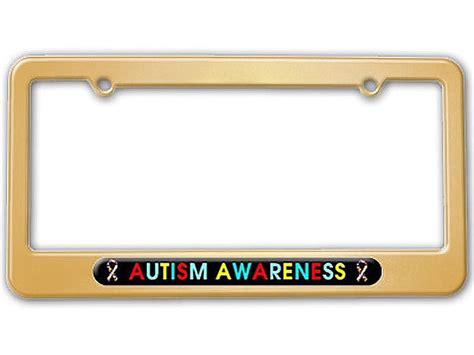 Autism Awareness Puzzle Ribbons License Plate Frame