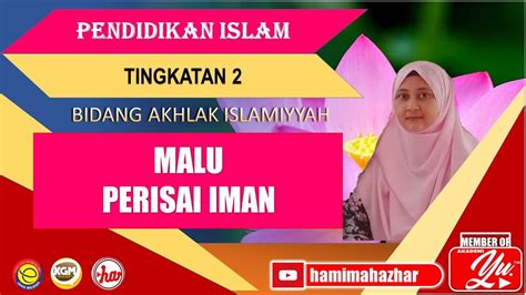 Malu Perisai Iman Pendidikan Islam Tingkatan Bidang Akhlak