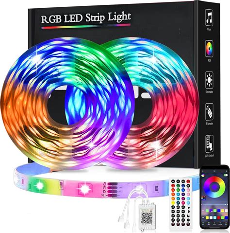 PSTAR Ruban LED 40M RGB Bande LED Bluetooth Smart App Contrôle 16