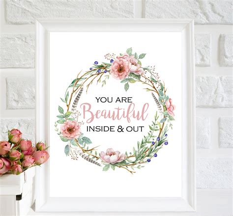 You are beautiful inside and out printable nursery girl Wall