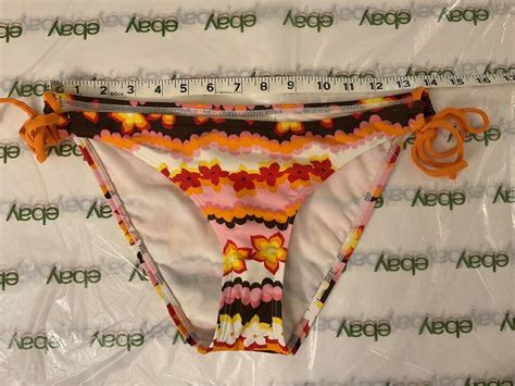 CITRUS 2 Piece Swimsuit White Orange Pink Floral Design Bikini Sz L 8 10 MINT EBay