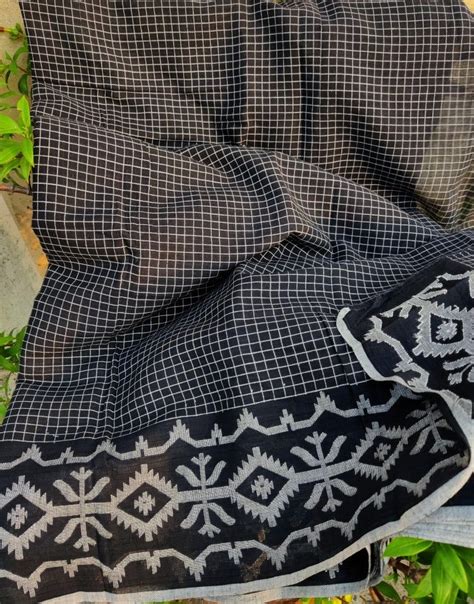 Handwoven Border Jamdani Yardage