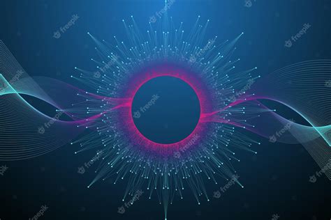 Premium Vector Quantum Computer Technology Concept Sphere Explosion Background Deep Learning