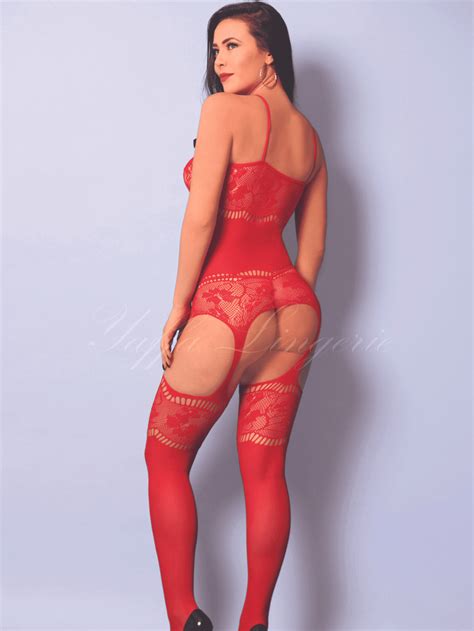 Lingerie Sexy Macacão Arrastão Sensual Cinta Liga Florida SHEIN Brasil