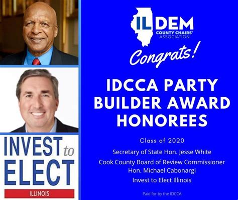 Dem County Chairs Announce 2020 Party Builder Award Honorees Idcca