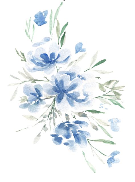 Blue Rose Watercolor Flower Arrangement 27102694 Png