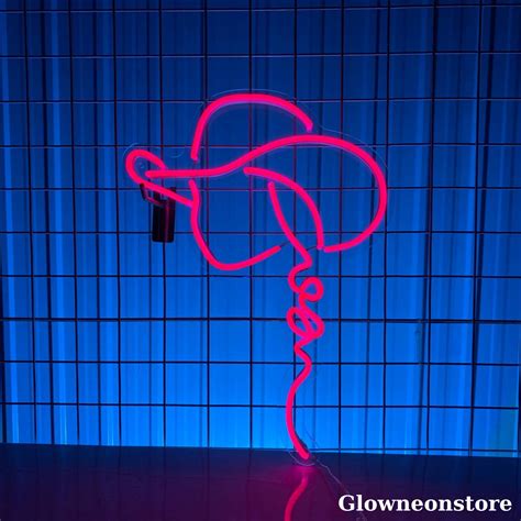 Glowneon Cowgirl Neon Sign Cowgirl Led Sign Custom Girl Line Art Led Light Country Living