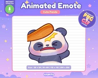 Cute Panda Animated Emote Cool Emote Wink Emoji Kawaii Panda Emoji For