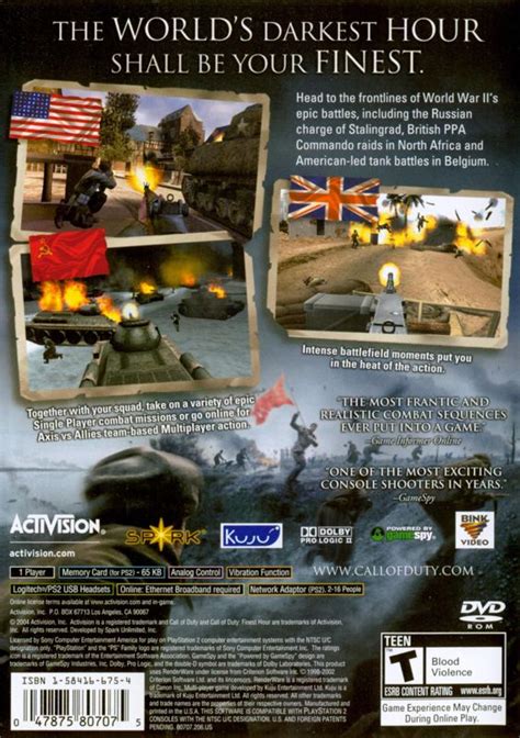 Call Of Duty Finest Hour 2004 Box Cover Art MobyGames