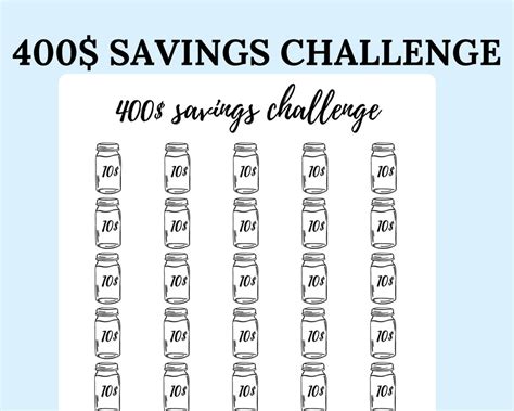 Savings Challenge Printable Savings Savings Tracker Etsy