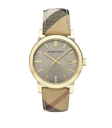 Burberry Haymarket Watch in Gold | Lyst