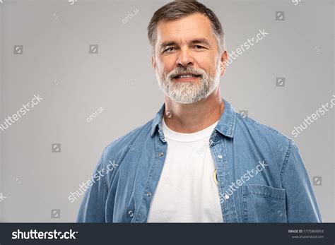 Portrait Smiling Mature Man Standing On Stock Photo Shutterstock