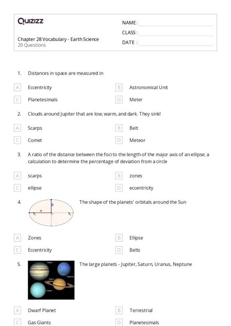 Printable Earth Science Worksheets For Grade 10 Quizizz