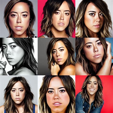 Close Up Photo Of Chloe Bennet By Martin Schoeller Stable Diffusion