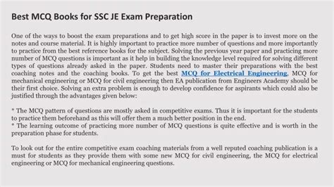 Ppt Best Mcq Books For Ssc Je Exam Preparation Powerpoint