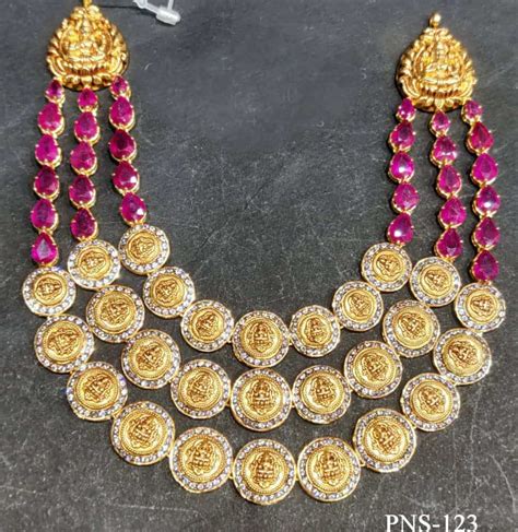 Layered Lakshmi Kasu Necklace Indian Jewellery Designs