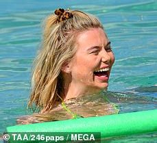 Georgia Toffolo Showcases Her Toned Figure In Scanty Green Bikini As She Hits The Beach In
