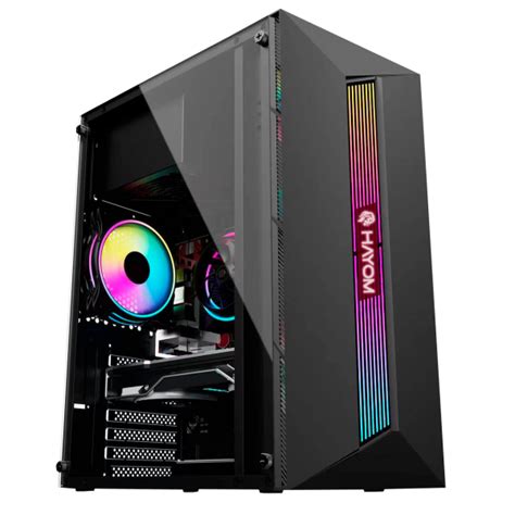 Brassul Inform Tica Gabinete Gamer Hayom Gb Led Rgb Atx