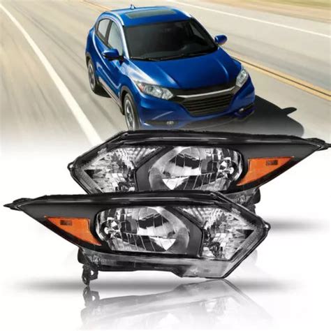 2 For 2016 2018 Honda Hr V Headlights Left Right Black Aab Cuotas