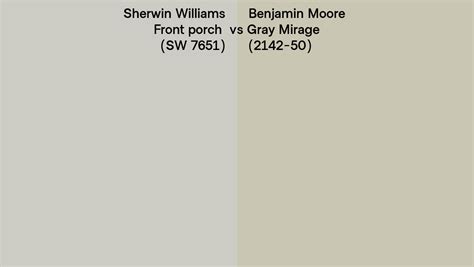 Sherwin Williams Front Porch SW 7651 Vs Benjamin Moore Gray Mirage