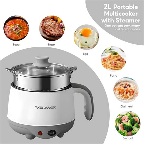 Vermax Multi Electric Cooker Mini Rice Cooker With Steamer L Small Non Stick Hot Pot Rice