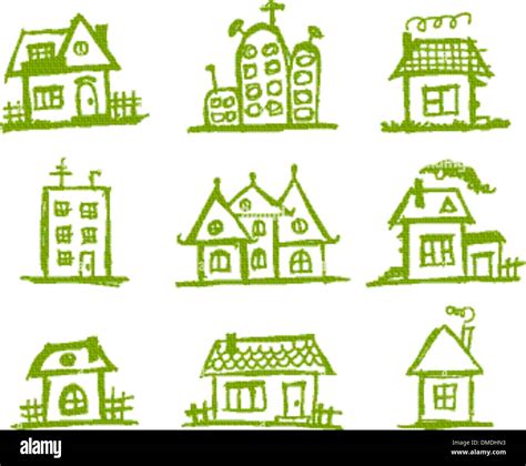 Sketch Of Art Houses For Your Design Stock Vector Image And Art Alamy