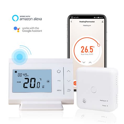 Room Programmable Digital Wireless With Socket Receiver Wifi Smart Home Thermostat For Gas