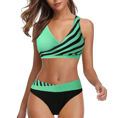 Gubotare Bikini Sets For Women Womens High Cut Thong Bikini Set