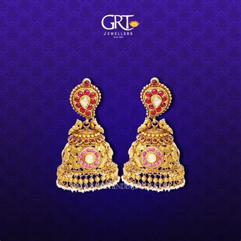 Gold Antique Jhumka 2017 Design From Grt Jewellers South India Jewels
