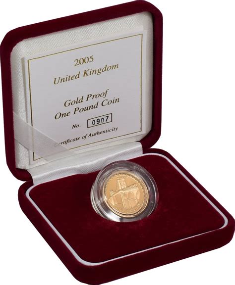 2005 Proof Gold 1 Pound Coin Menai Bridge Boxed From £1518