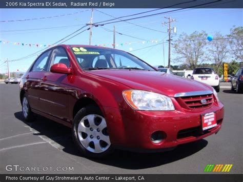 Radiant Red 2006 Kia Spectra Ex Sedan Beige Interior