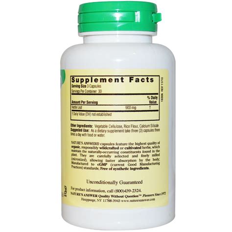 Nature S Answer Nettle 900 Mg 90 Vegetarian Capsules IHerb