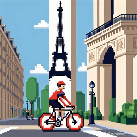 Paris 2024 Poster With Cyclist And Eiffel Tower Stable Diffusion Online